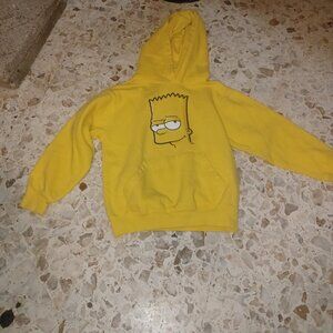 Universal Studios Kids Bart Simpson Hoodie Small Yellow